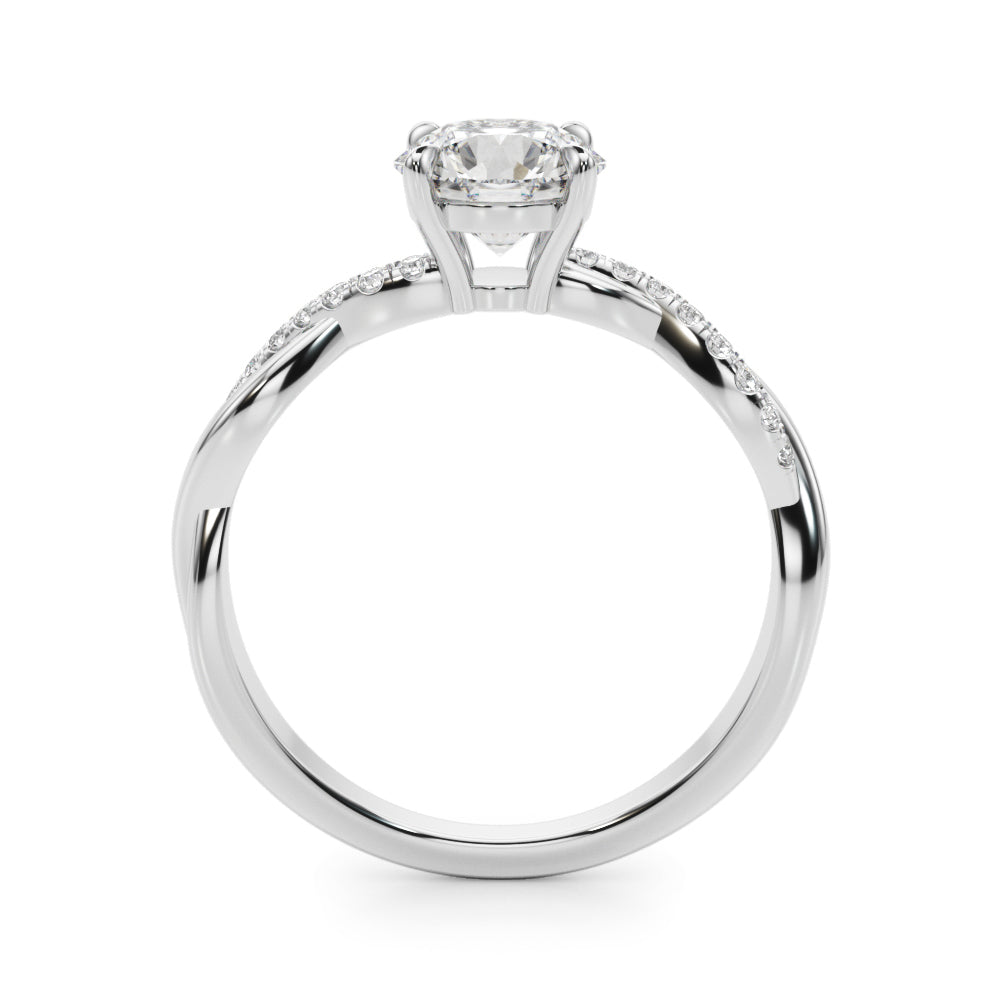 Twisted 4-Prong Round Engagement Ring