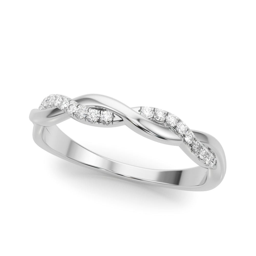 Twisted Diamond Stackable Wedding Band