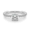 Cushion Cut Single Row Shared Prong Engagement Ring