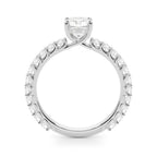 Cushion Cut Single Row Shared Prong Engagement Ring