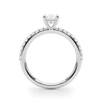 Emerald Cut Diamond Engagement Ring with Hidden Halo 0.90 Carat