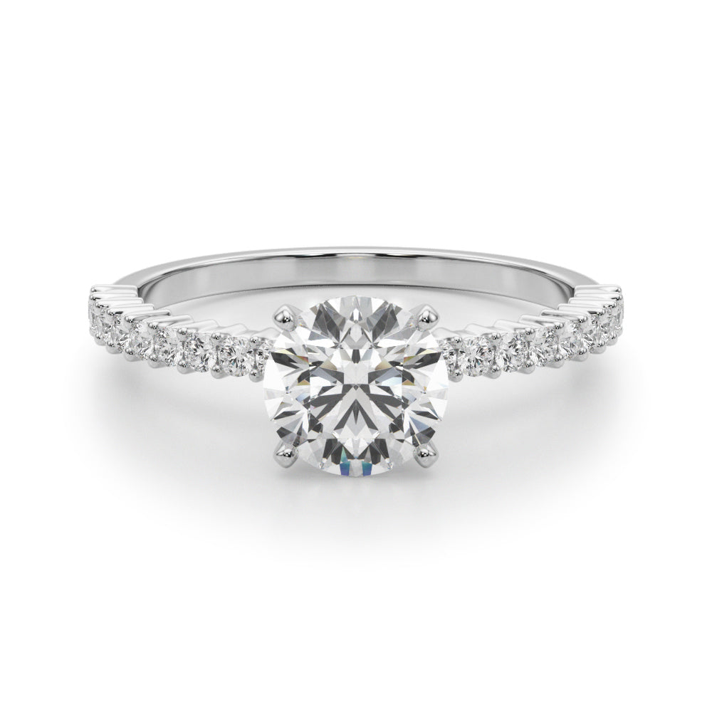 Single Row Shared Prong Diamond Engagement Ring 0.0125 CT Semi-Mount