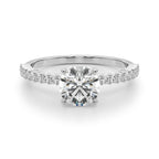 Single Row Shared Prong Diamond Engagement Ring 0.0125 CT Semi-Mount