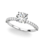 Single Row Shared Prong Diamond Engagement Ring 0.0125 CT Semi-Mount