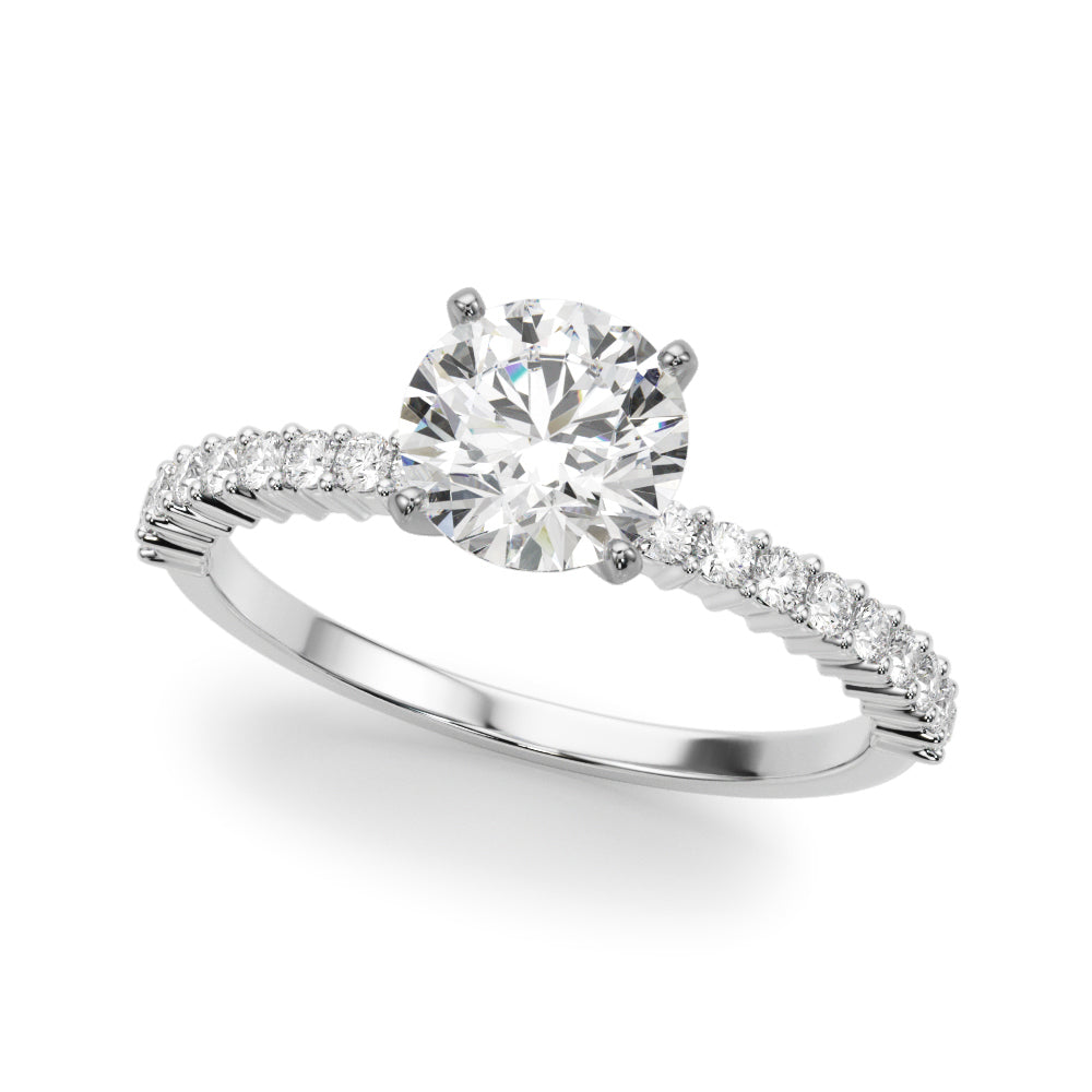Single Row Shared Prong Diamond Engagement Ring 0.0125 CT Semi-Mount