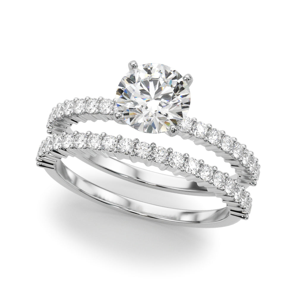 Single Row Shared Prong Diamond Engagement Ring 0.0125 CT Semi-Mount