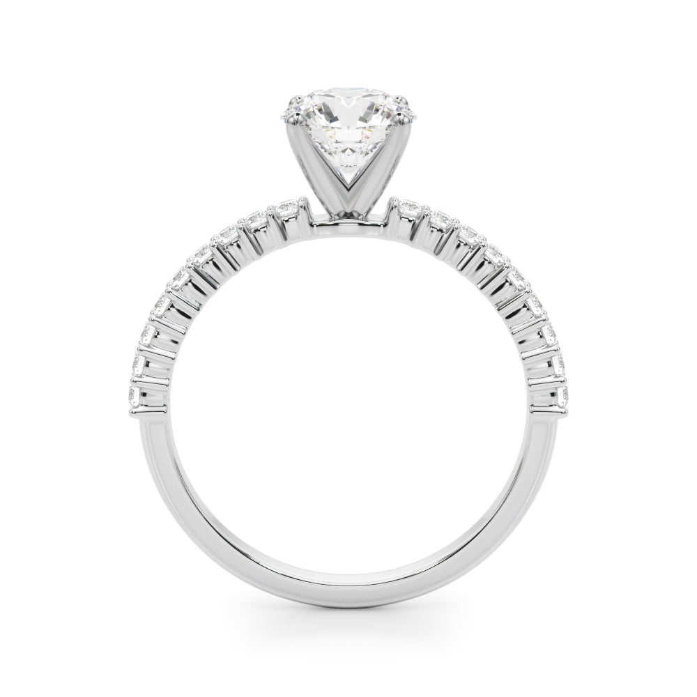 Single Row Shared Prong Diamond Engagement Ring 0.0125 CT Semi-Mount