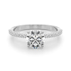 Single Row Shared Prong Diamond Engagement Ring