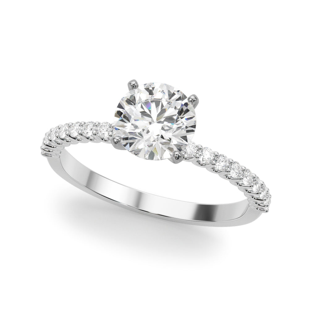 Single Row Shared Prong Diamond Engagement Ring