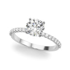 Single Row Shared Prong Diamond Engagement Ring
