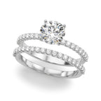 Single Row Shared Prong Diamond Engagement Ring
