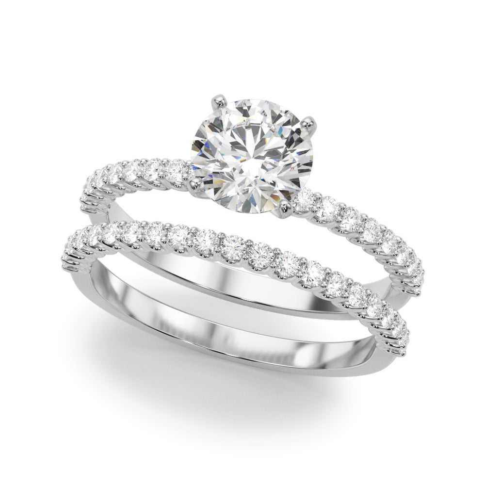 Single Row Shared Prong Diamond Engagement Ring