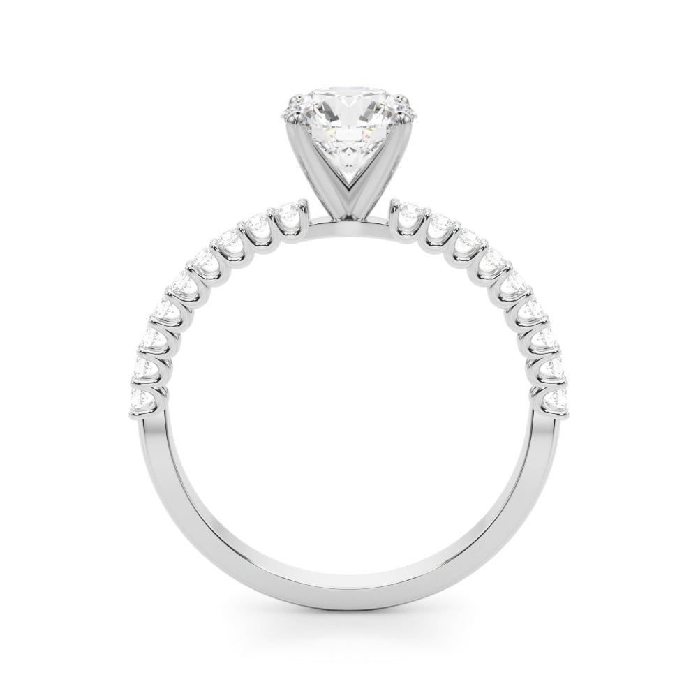 Single Row Shared Prong Diamond Engagement Ring
