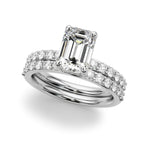 Single Row Emerald Cut Diamond Engagement Ring 4.5x3