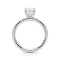 Single Row Emerald Cut Diamond Engagement Ring 4.5x3