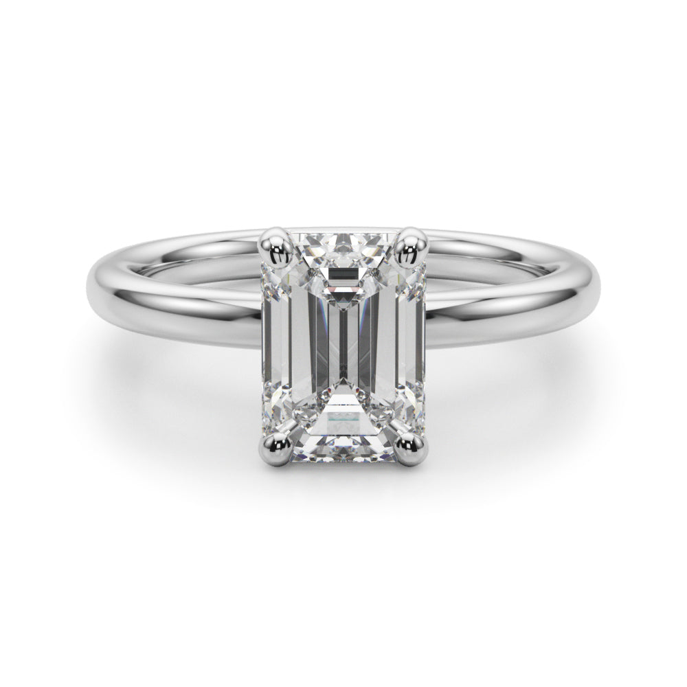 Emerald Cut Solitaire Diamond Engagement Ring 0.30 Carat