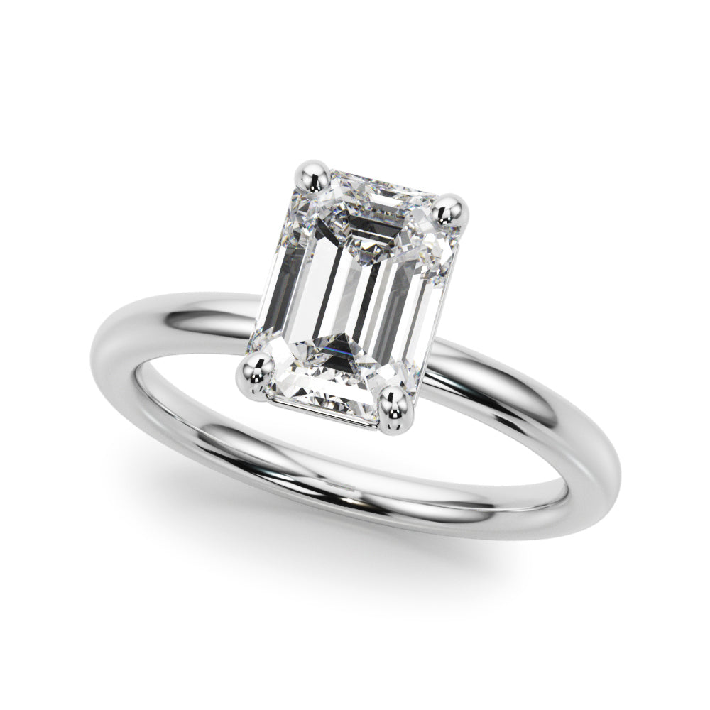 Emerald Cut Solitaire Diamond Engagement Ring 0.30 Carat