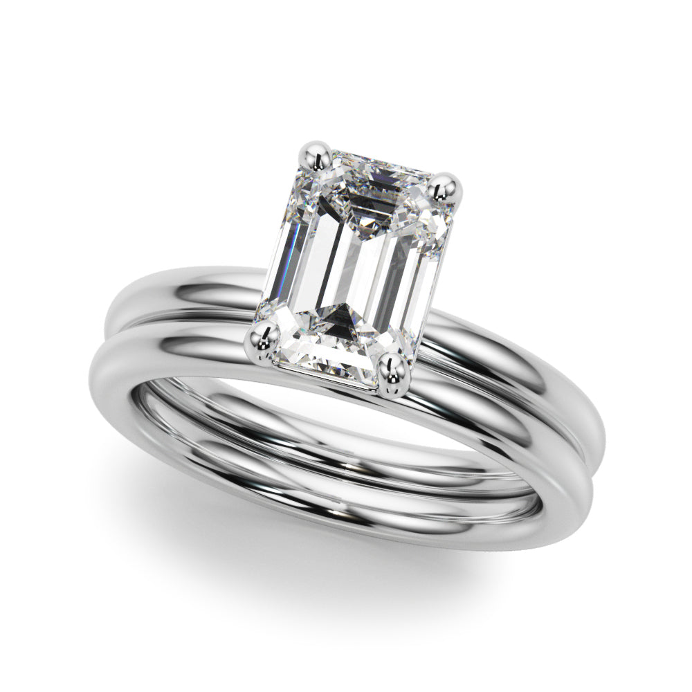 Emerald Cut Solitaire Diamond Engagement Ring 0.30 Carat