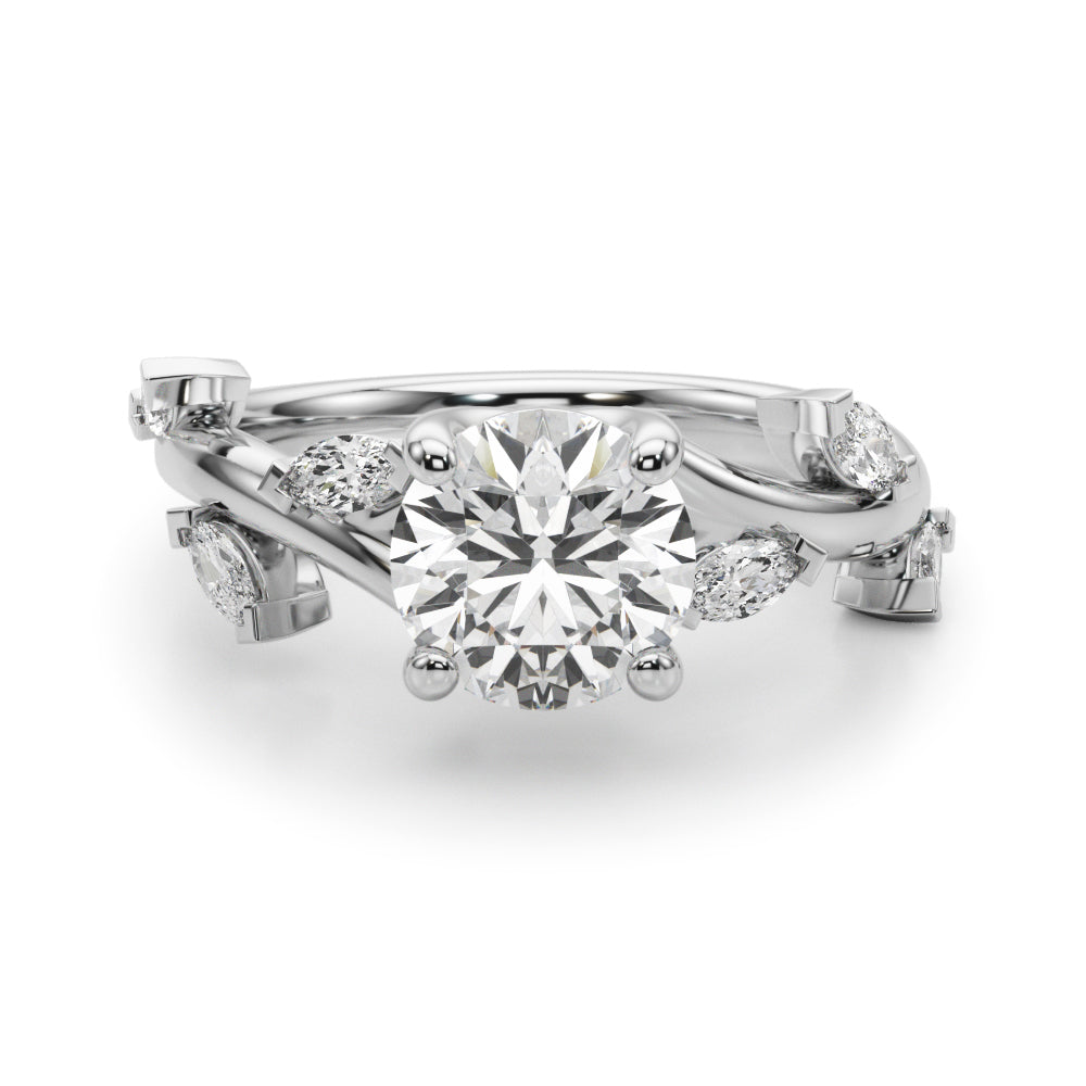 Round & Marquise Diamond Engagement Ring 3/4 CT