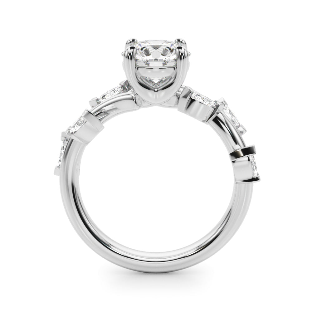 Round & Marquise Diamond Engagement Ring 3/4 CT