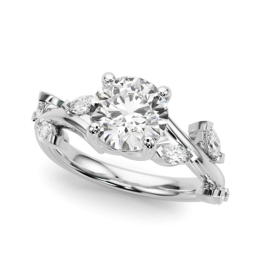 Round & Marquise Diamond Engagement Ring 3/4 CT