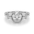 Floral Oval Halo Engagement Ring 8x6mm