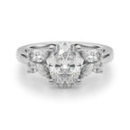 Floral Oval Halo Engagement Ring 8x6mm