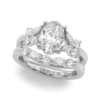 Floral Oval Halo Engagement Ring 8x6mm