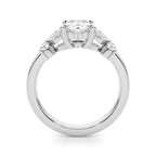 Floral Oval Halo Engagement Ring 8x6mm
