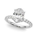 Floral Oval Halo Engagement Ring 10x7mm