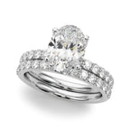 Floral Oval Halo Engagement Ring 10x7mm
