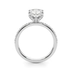 Floral Oval Halo Engagement Ring 10x7mm