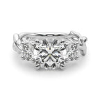 Twisted Shank Three Stone Diamond Engagement Ring