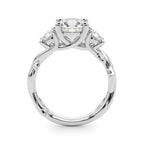 Twisted Shank Three Stone Diamond Engagement Ring