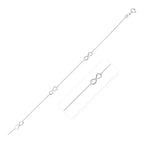 Infinity Symbol Link Anklet in Sterling Silver