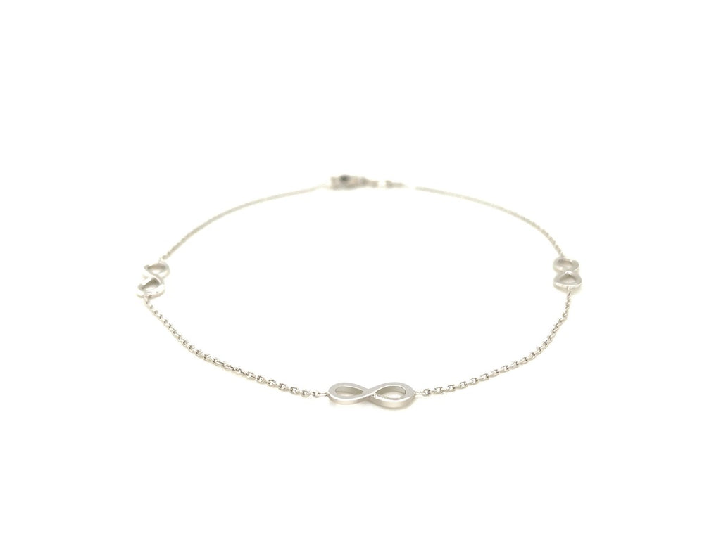 Infinity Symbol Link Anklet in Sterling Silver