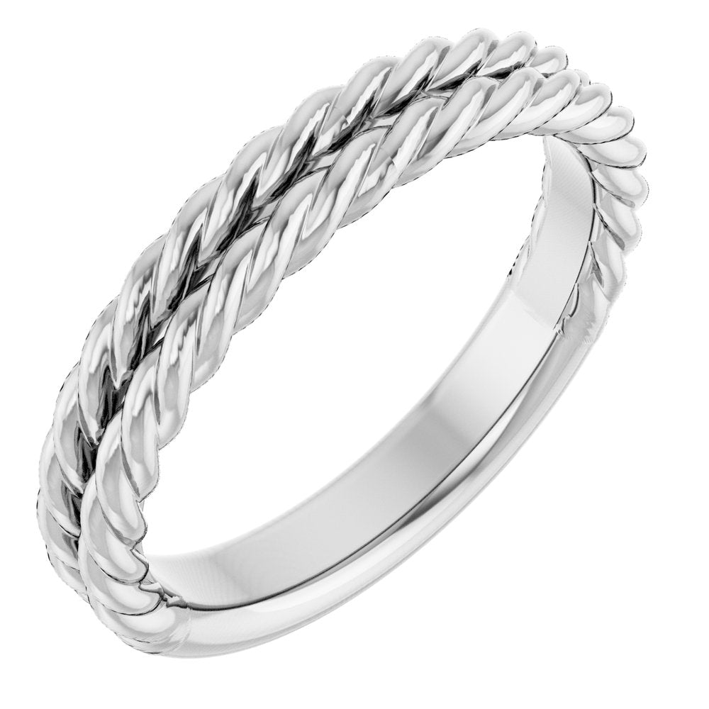 Double Rope Band 3.5mm Polished Comfort Fit Size 7