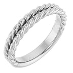 Double Rope Band 3.5mm Polished Comfort Fit Size 7