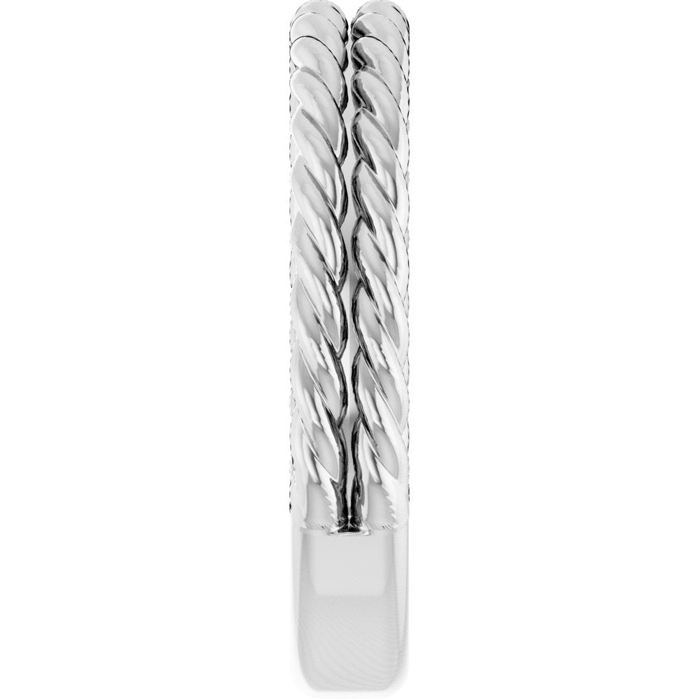 Double Rope Band 3.5mm Polished Comfort Fit Size 7