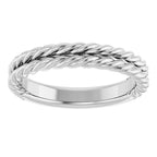 Double Rope Band 3.5mm Polished Comfort Fit Size 7