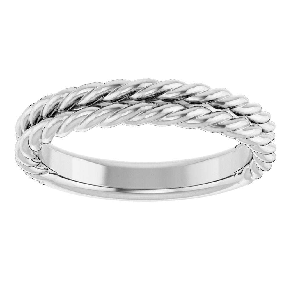 Double Rope Band 3.5mm Polished Comfort Fit Size 7