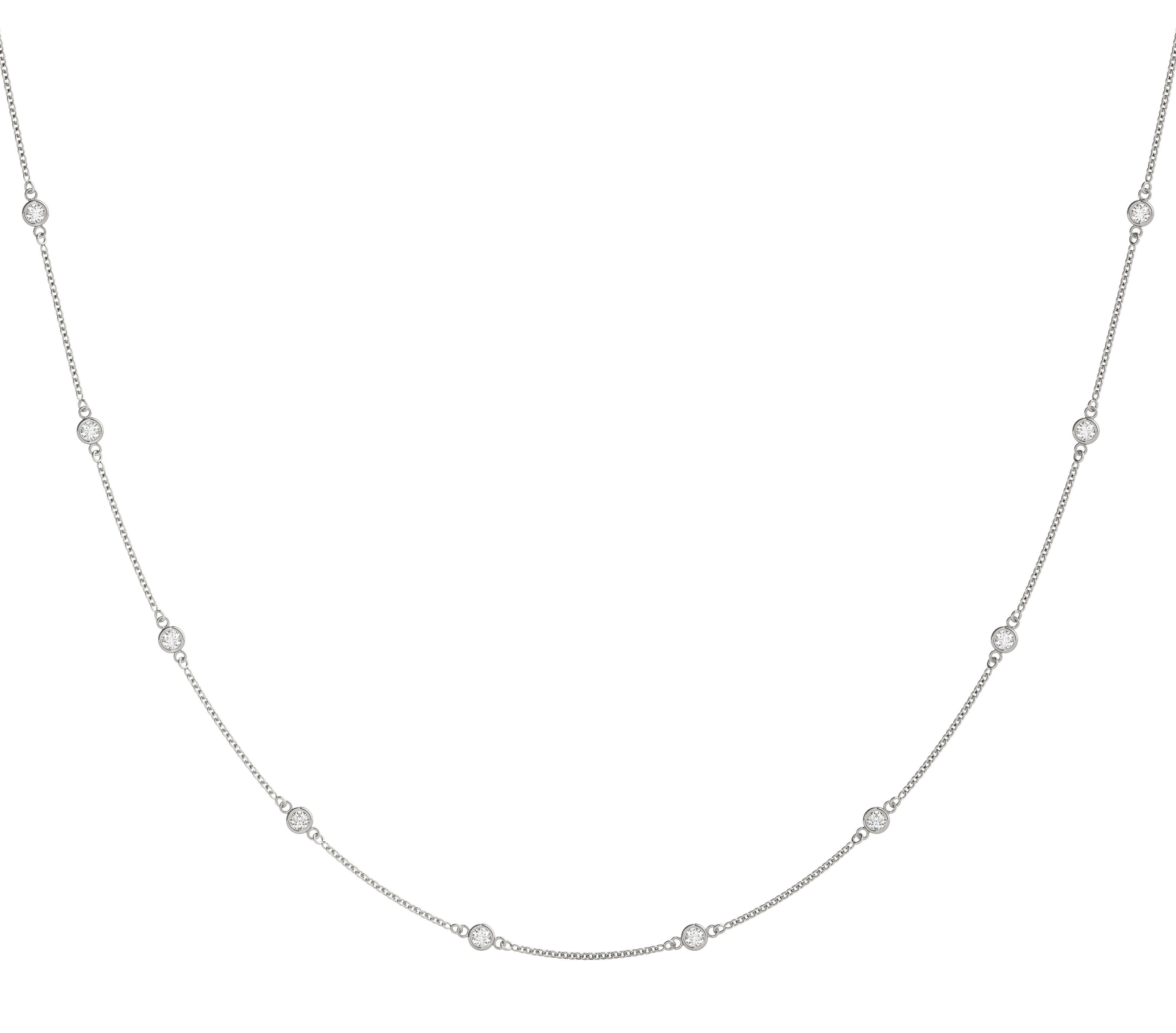 Bezel Set Diamond Station Necklace