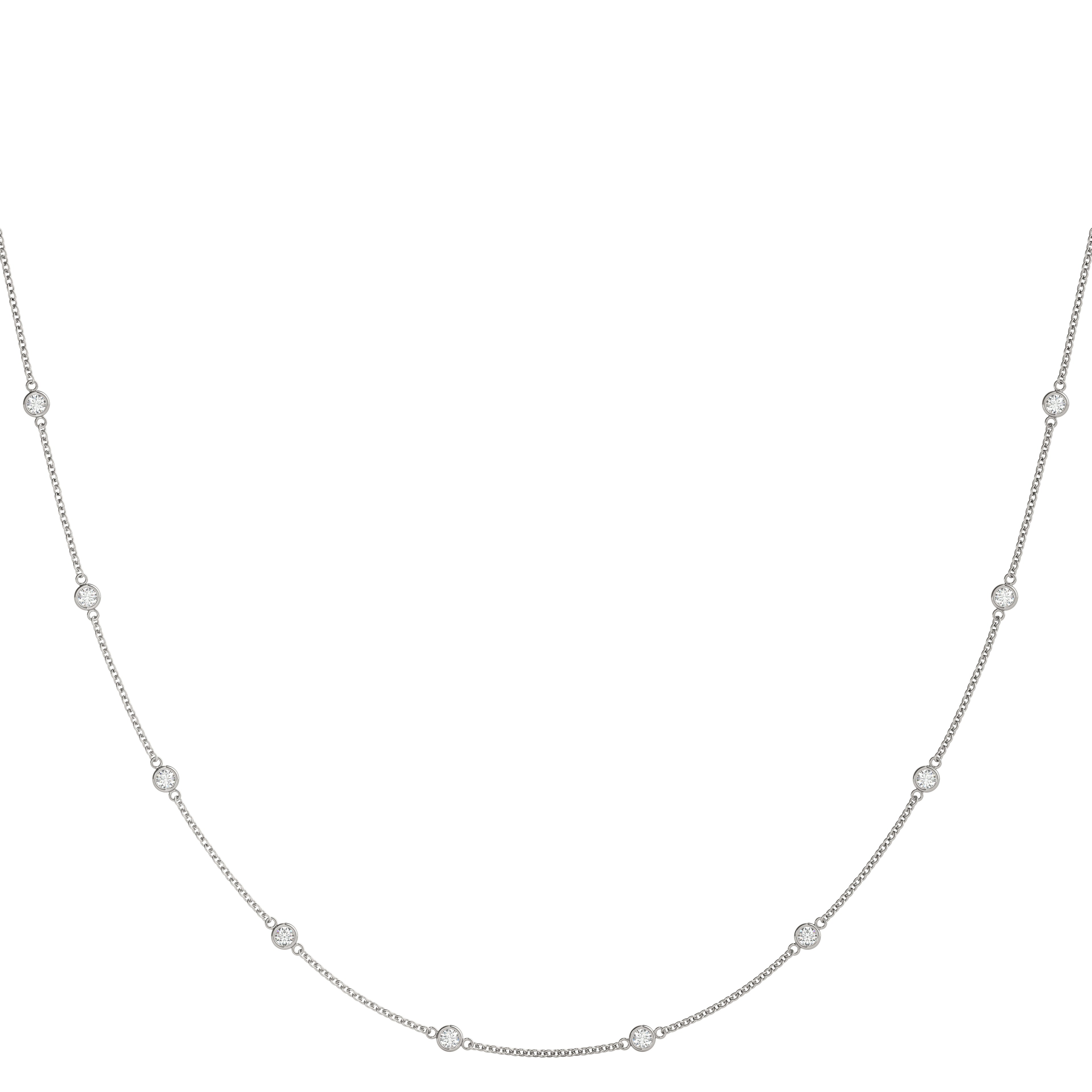 Diamond Station Necklace Multi Tone Finish