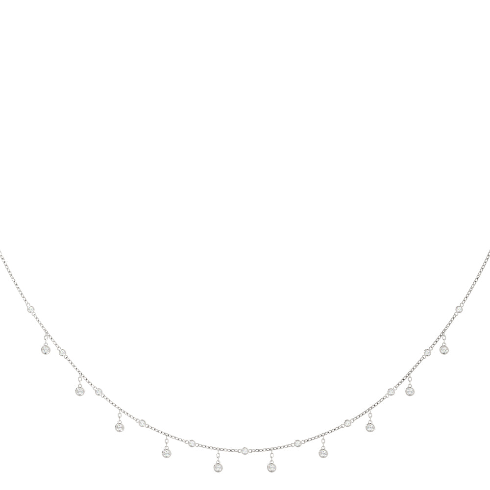 Bezel Diamond Link Necklace