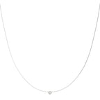Solitaire Bezel Set Diamond Pendant Necklace
