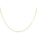 Bezel Diamond Paperclip Chain Necklace