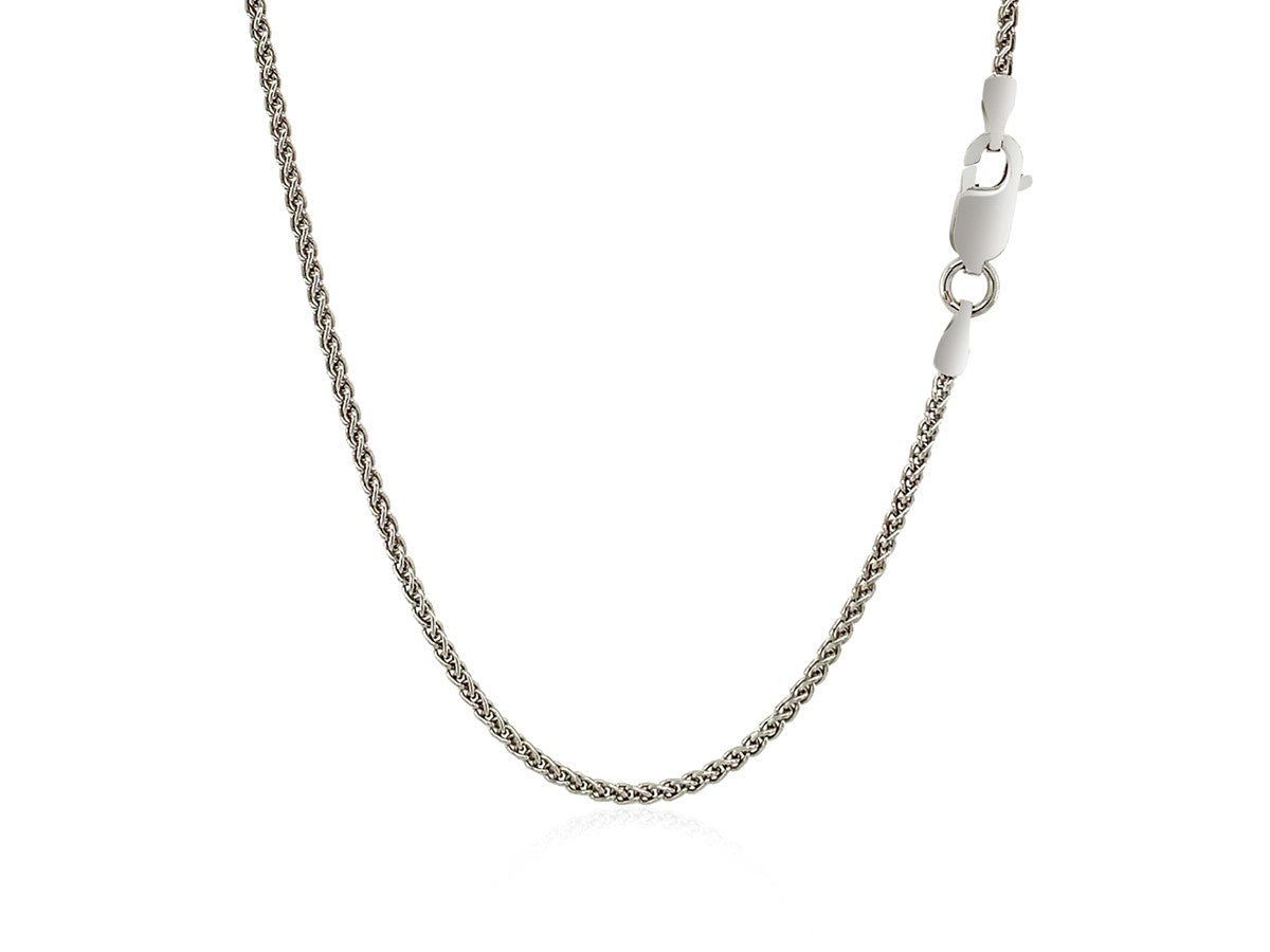 Sterling Silver Rhodium Plated Wheat Chain Necklace