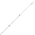 Rhodium Bead Station Chain Anklet