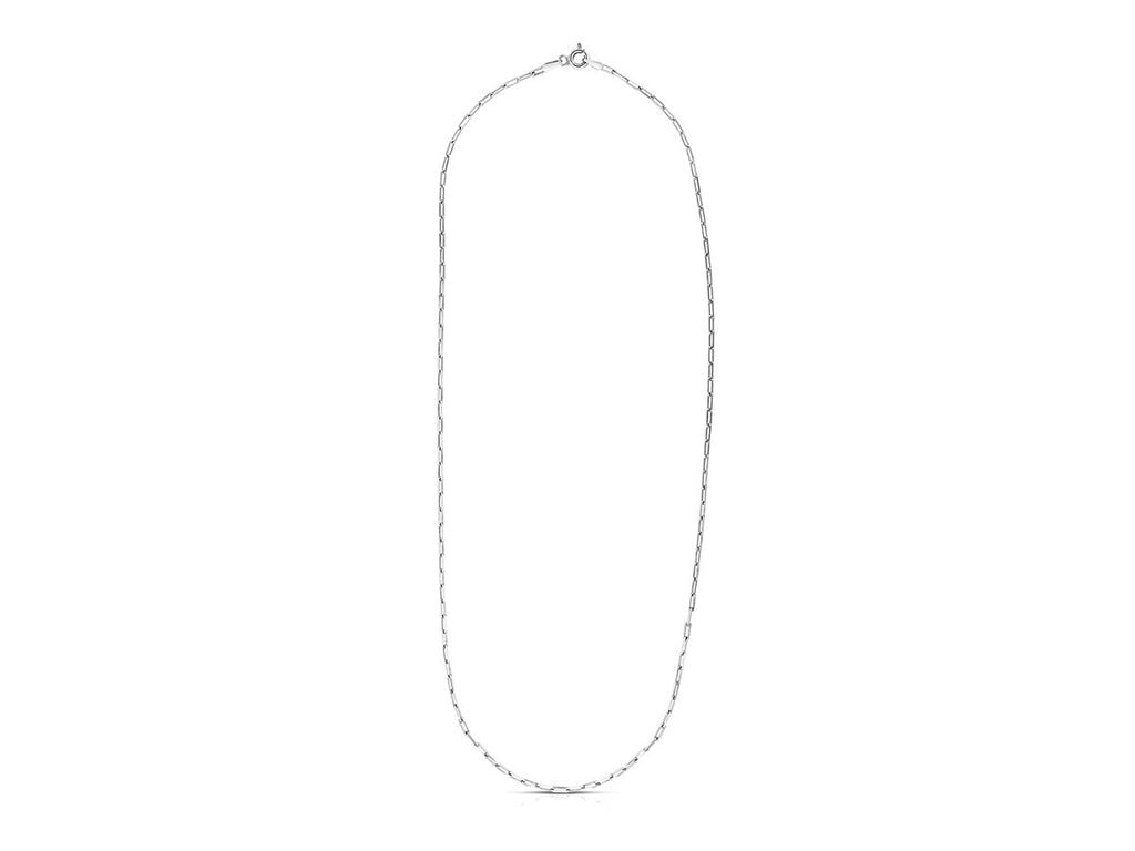 Sterling Silver Rhodium Plated Paperclip Chain Necklace