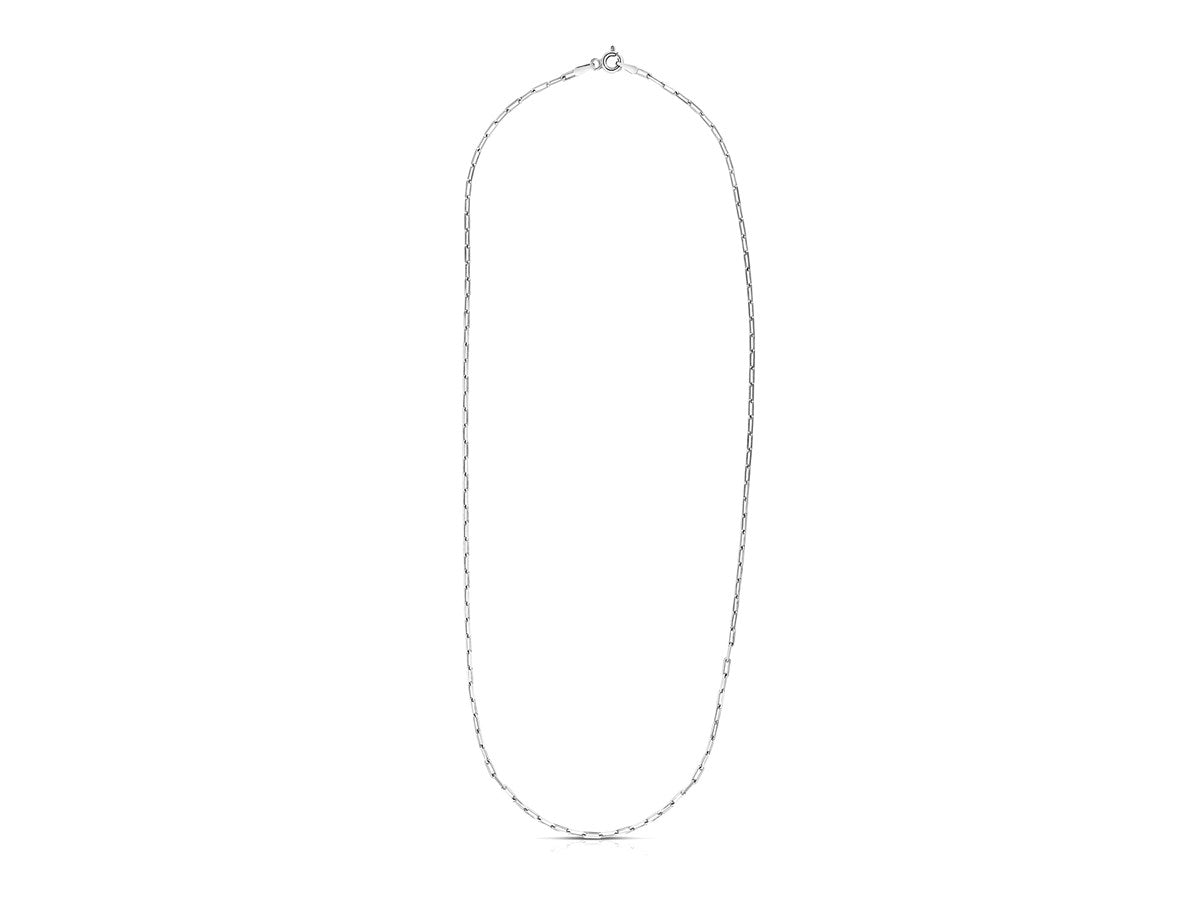 Sterling Silver Rhodium Plated Paperclip Chain Necklace